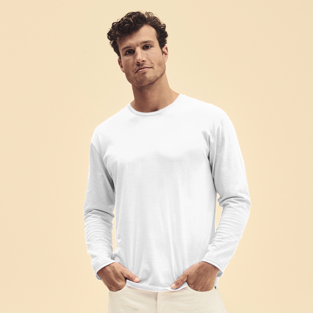 Erwachsene Weiß T-Shirt Iconic Long Sleeve T