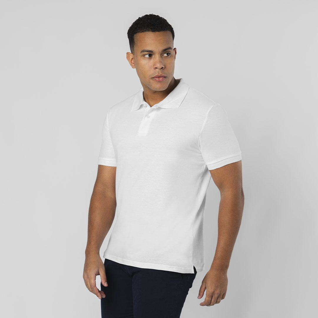Erwachsene Weiß Polo-Shirt Charles