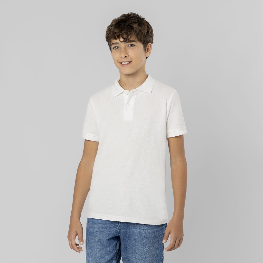 Kinder Weiß Polo-Shirt Charles