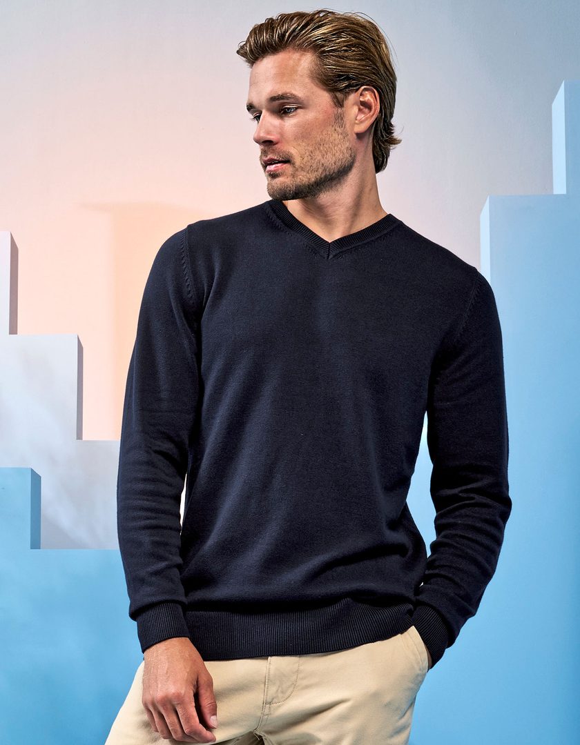 Asquith & Fox Men´s Cotton Blend V Neck Sweater