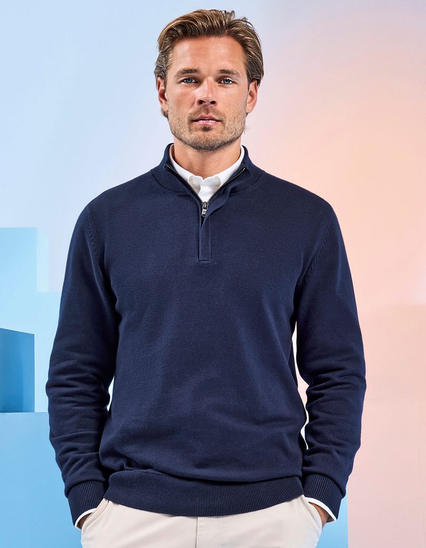 Asquith & Fox Men´s Cotton Blend 1/4 Zip Sweater