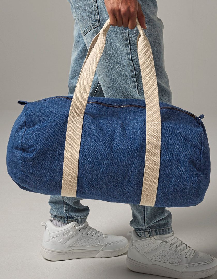 BagBase Denim Barrel Bag