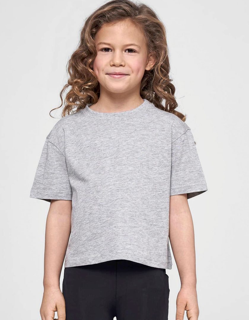 Build Your Brand Girls Cropped Jersey Tee