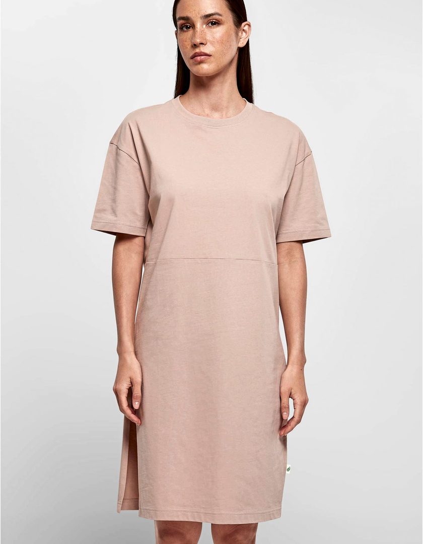 Build Your Brand Ladies´ Organic Oversized Slit Tee Dress