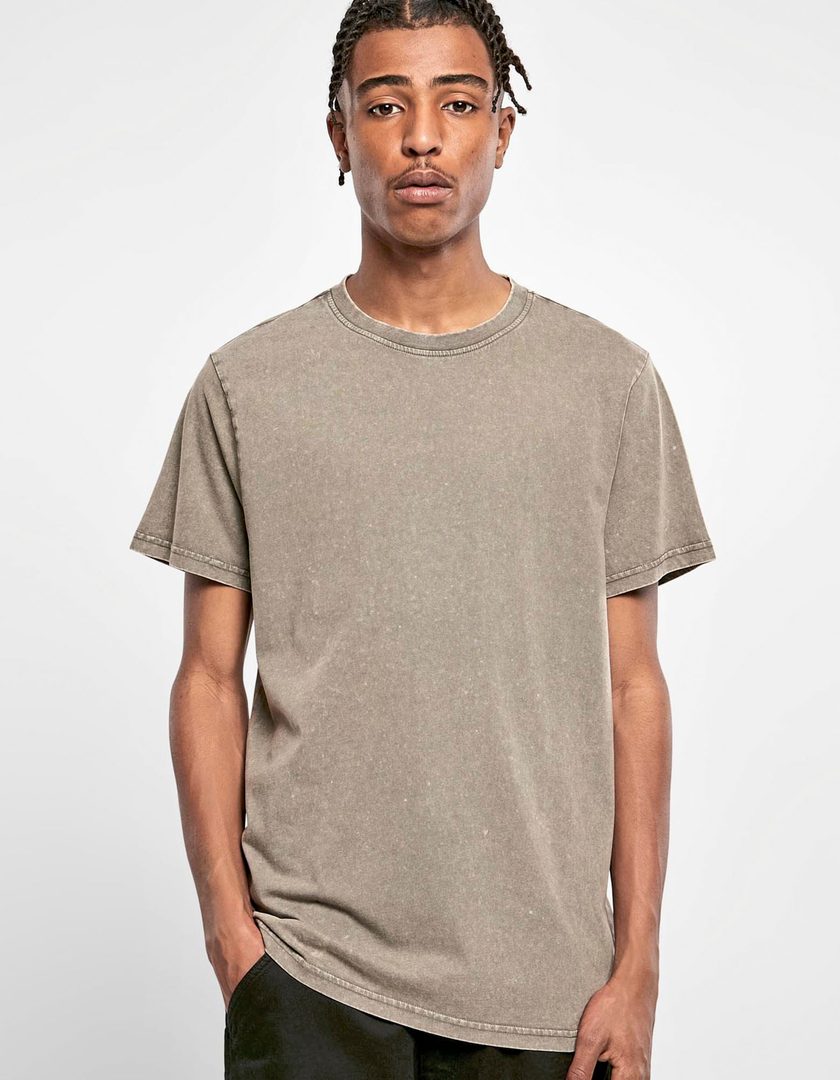 Build Your Brand Acid Washed Round Neck Tee