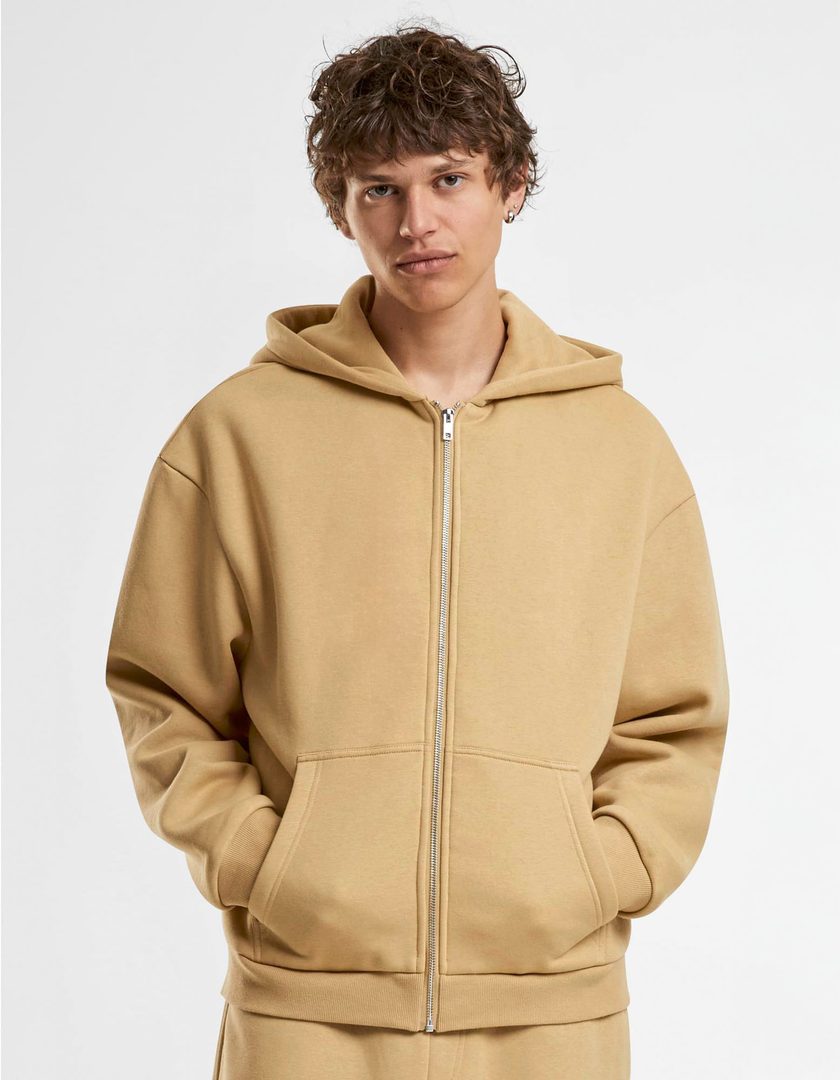 Build Your Brand Fluffy Zip Hoody