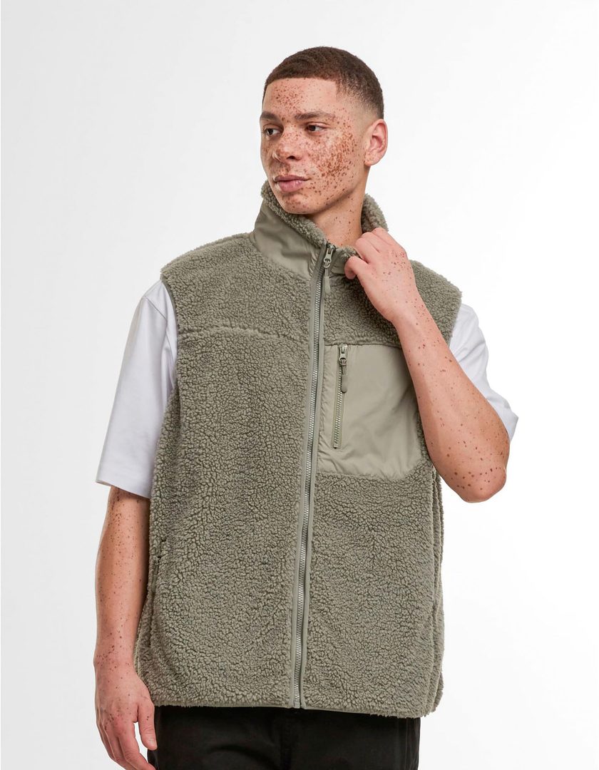 Build Your Brand Bonded Sherpa Vest