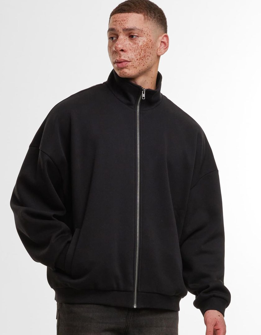 Build Your Brand Oversized Zip Jacket