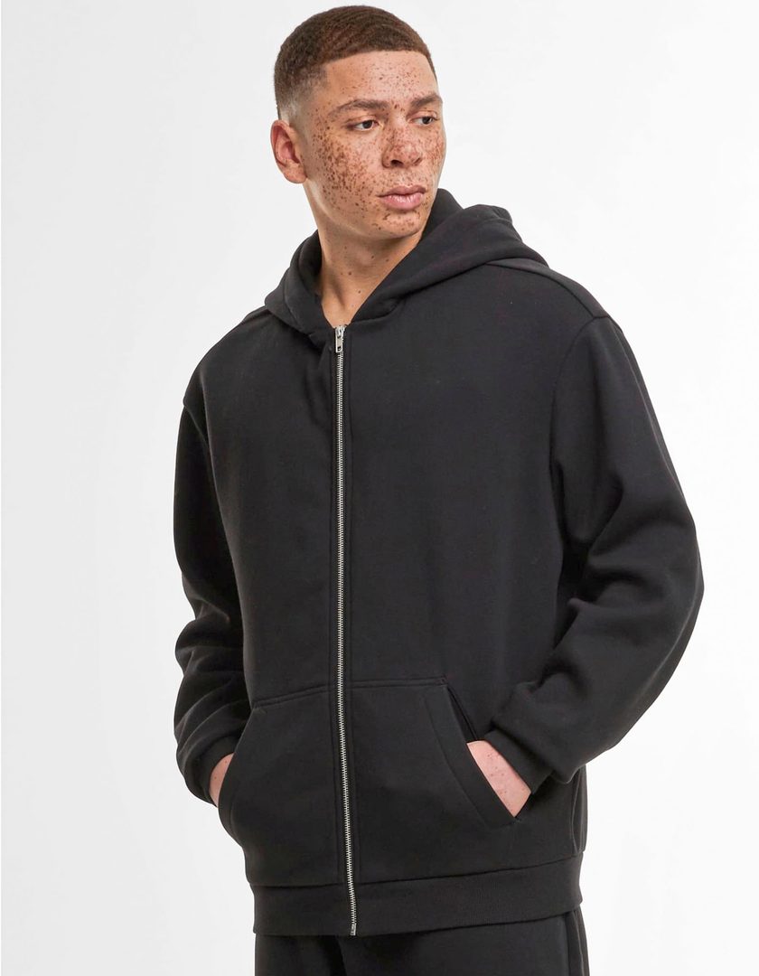 Build Your Brand Loose Fit Zip Hoody
