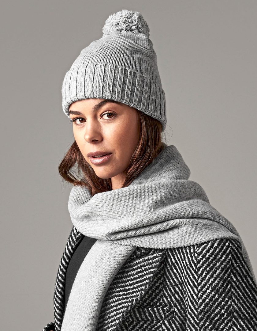 Beechfield Knitted Scarf and Beanie Gift Set