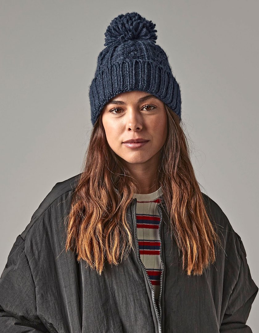 Beechfield Cable Knit Melange Beanie