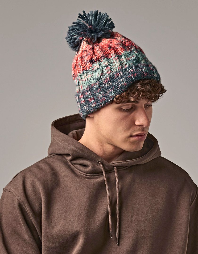 Beechfield Corkscrew Pom Pom Beanie