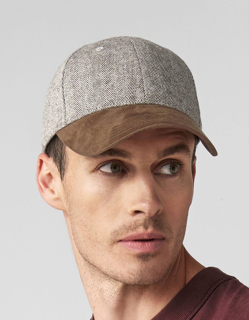 Beechfield Suede Peak Herringbone Cap