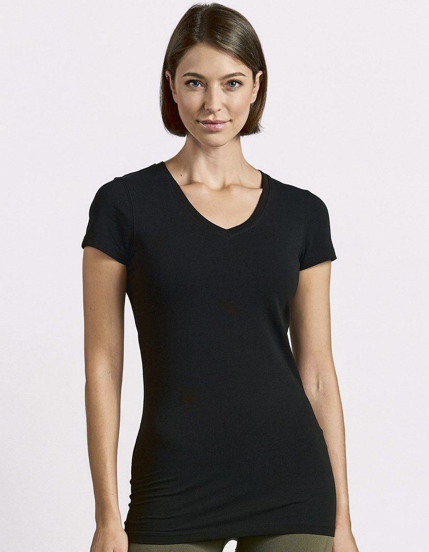 Promodoro Women´s Slim Fit V-Neck-T Long