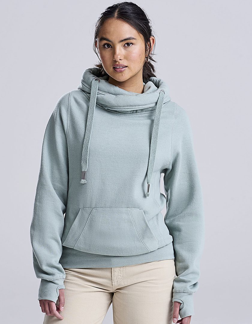 Just Hoods Cross Neck Hoodie