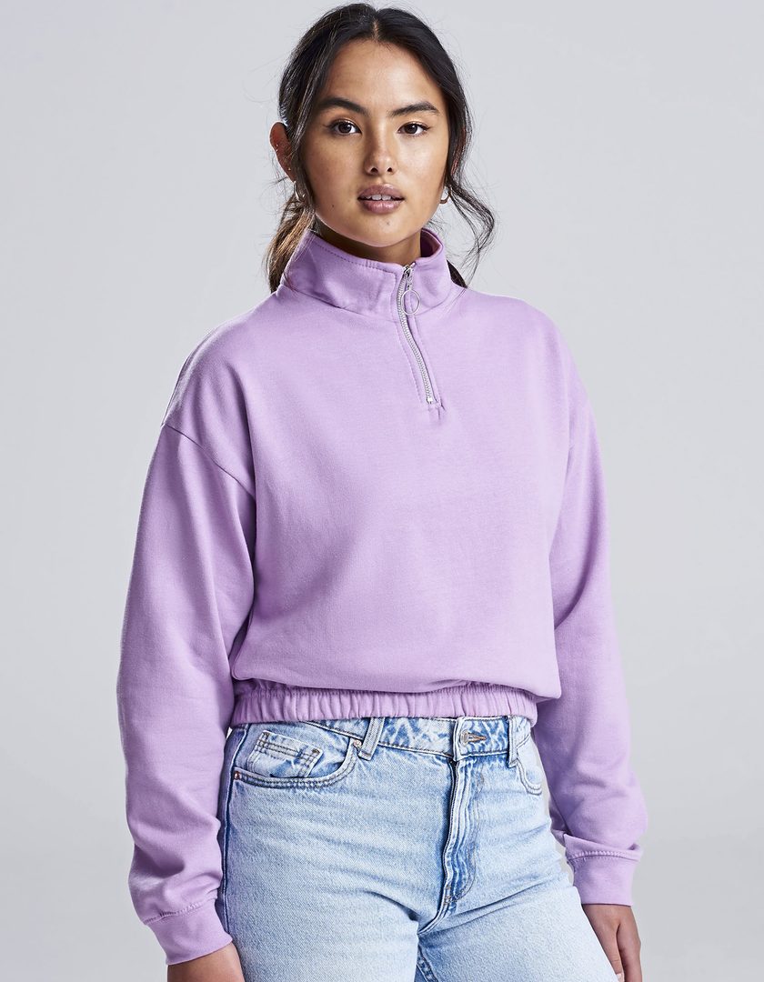 Just Hoods Women´s Cropped 1/4 Zip Sweat