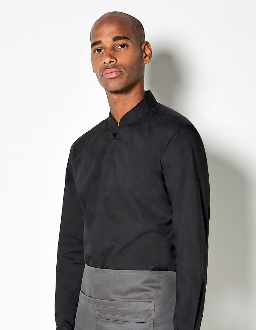 Kustom Kit Men´s Tailored Fit Mandarin Collar Shirt Long Sleeve