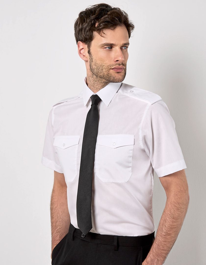 Kustom Kit Men´s Tailored Fit Pilot Shirt Short Sleeve