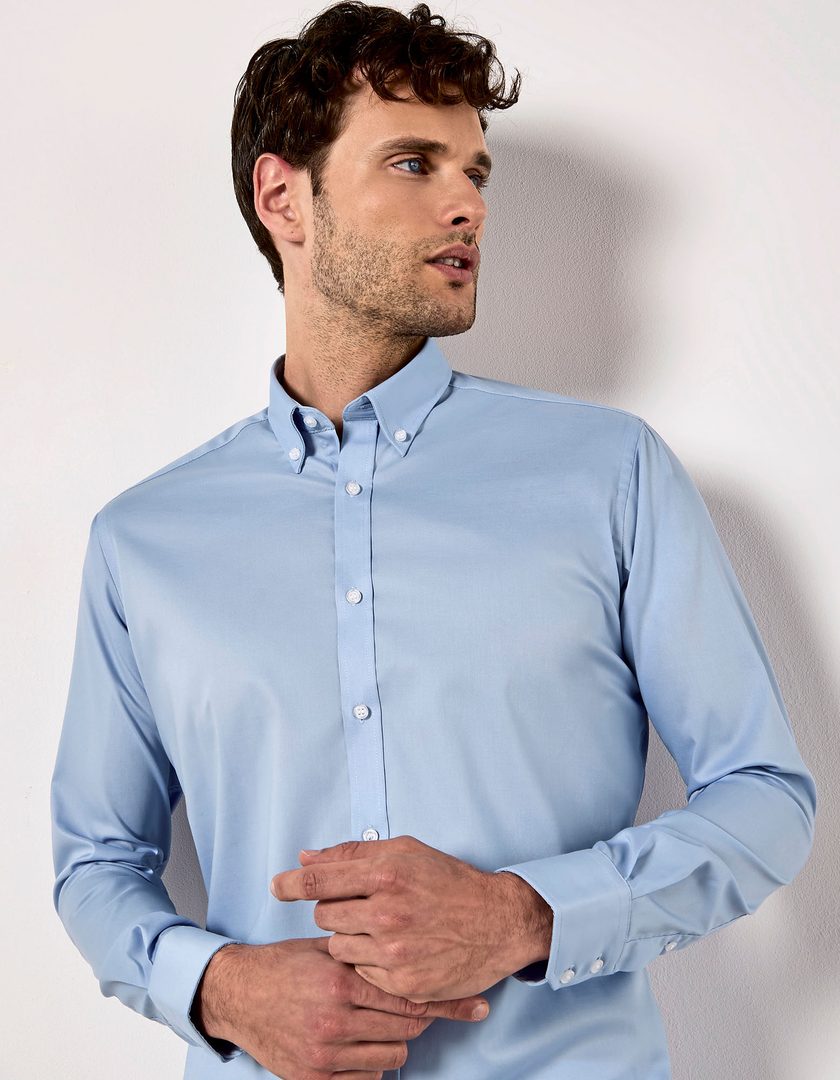 Kustom Kit Men´s Slim Fit Stretch Oxford Shirt Long Sleeve