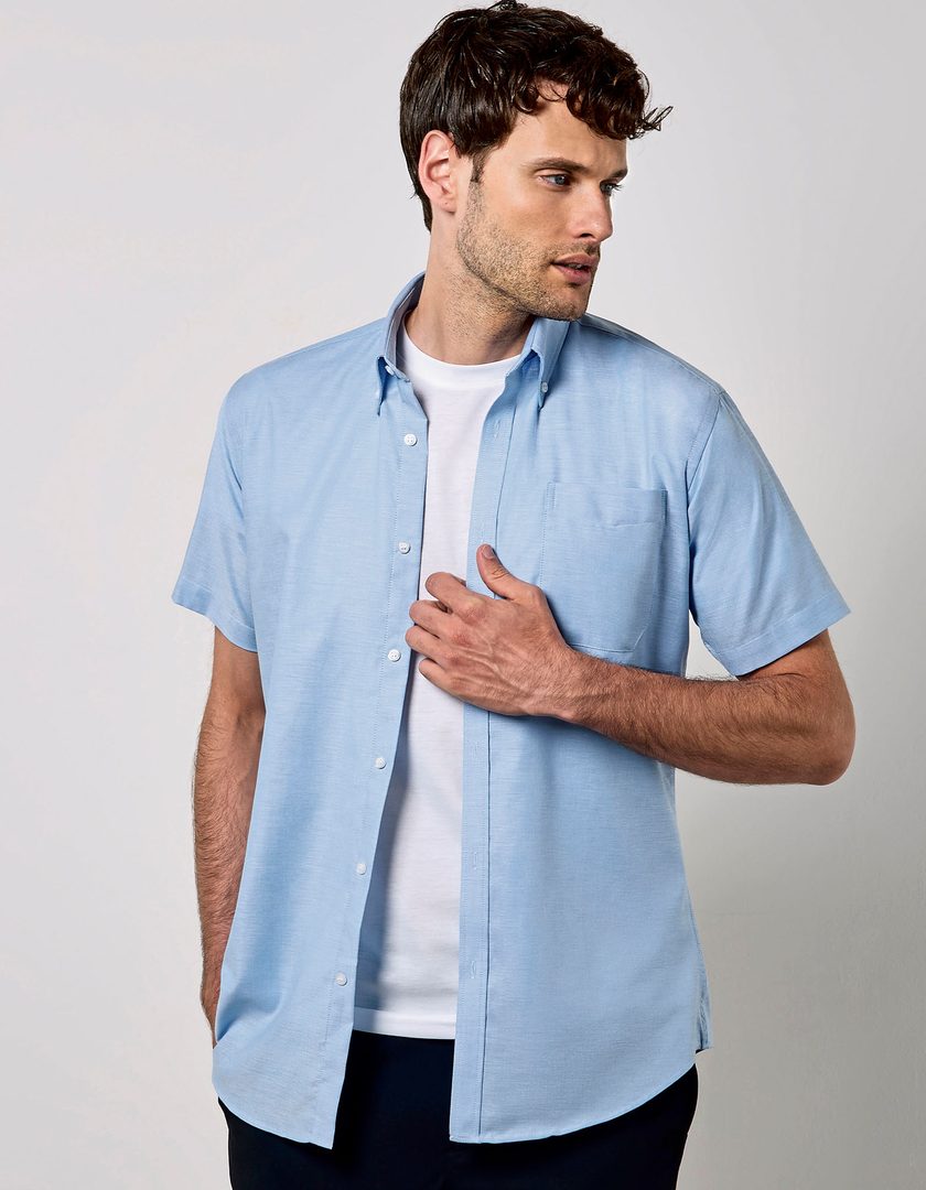 Kustom Kit Men´s Slim Fit Workwear Oxford Shirt Short Sleeve