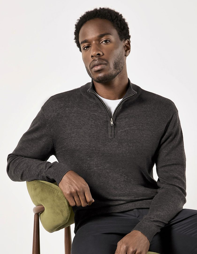 Kustom Kit Regular Fit Arundel 1/4 Zip Sweater