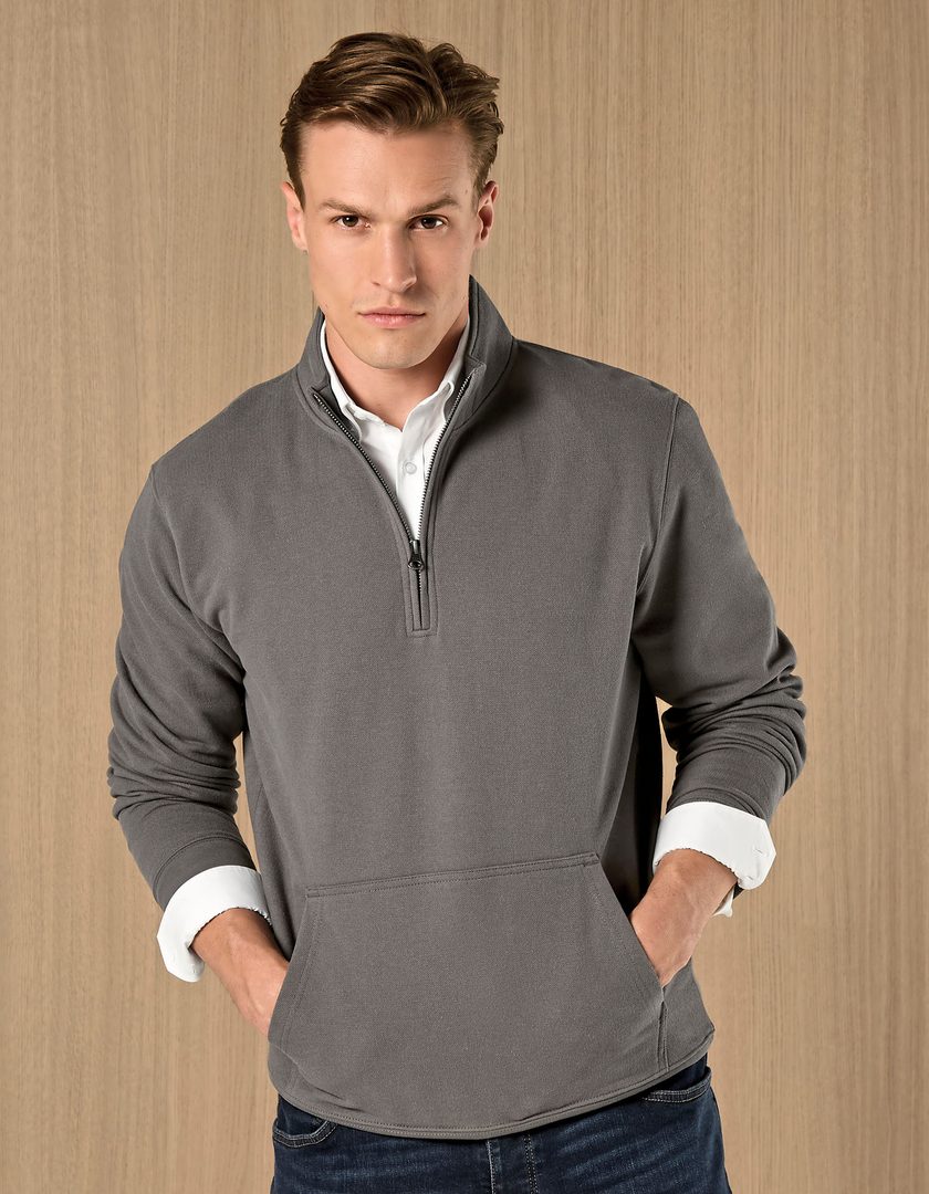 Kustom Kit Regular Fit 1/4 Zip Pique Sweatshirt