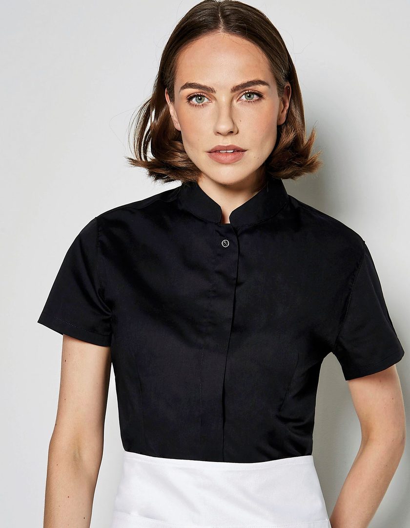Kustom Kit Women´s Tailored Fit Shirt Mandarin Collar Short Sleeve
