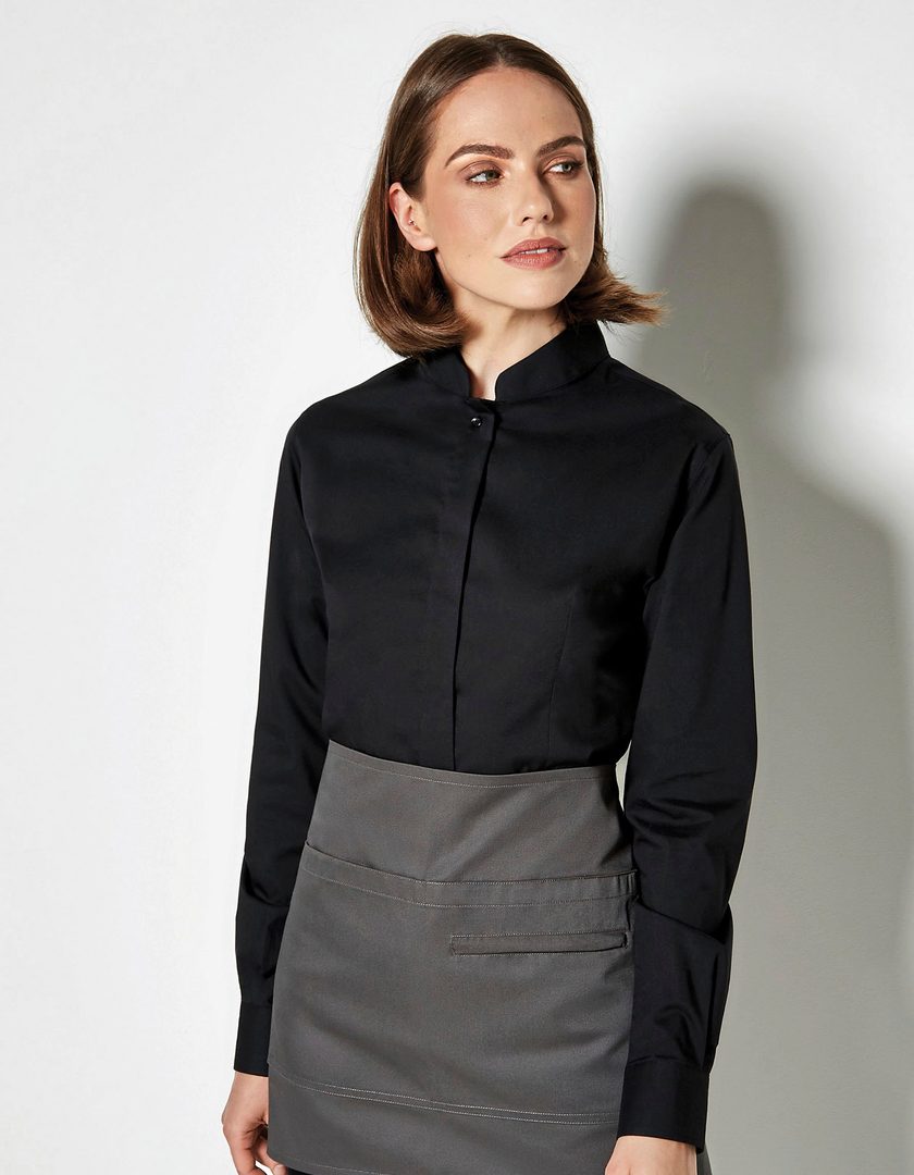 Kustom Kit Women´s Tailored Fit Shirt Mandarin Collar Long Sleeve