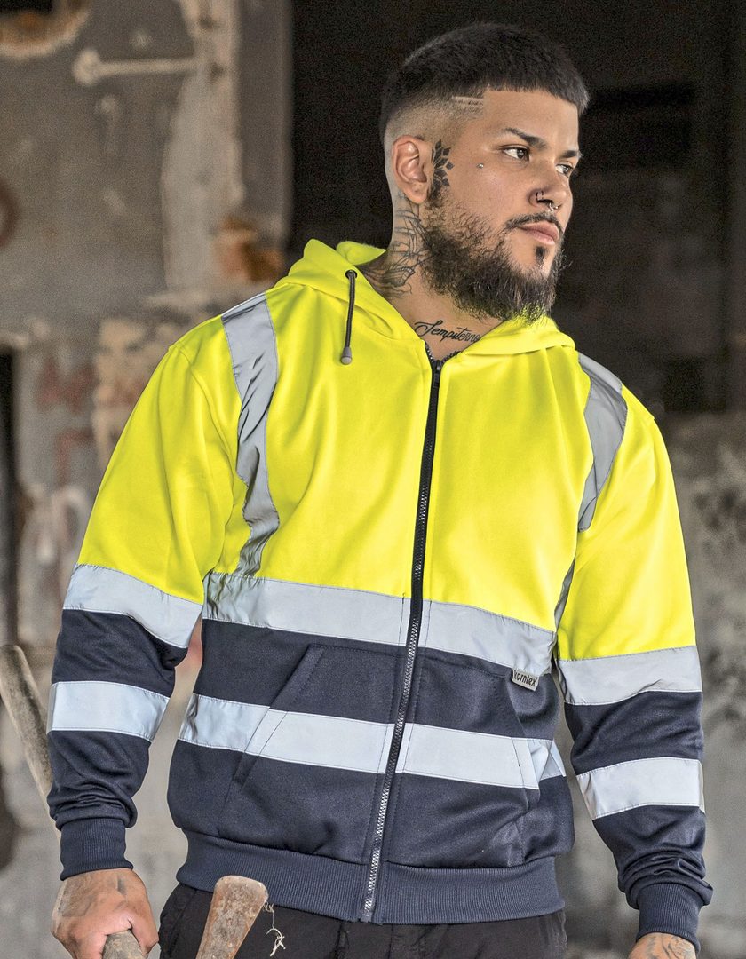 Korntex Hi-Vis Workwear Hooded Sweat-Jacket Galway