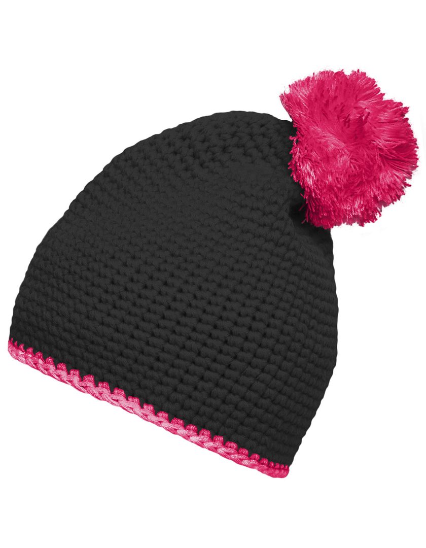 Daiber Pompon Hat With Contrast Stripe