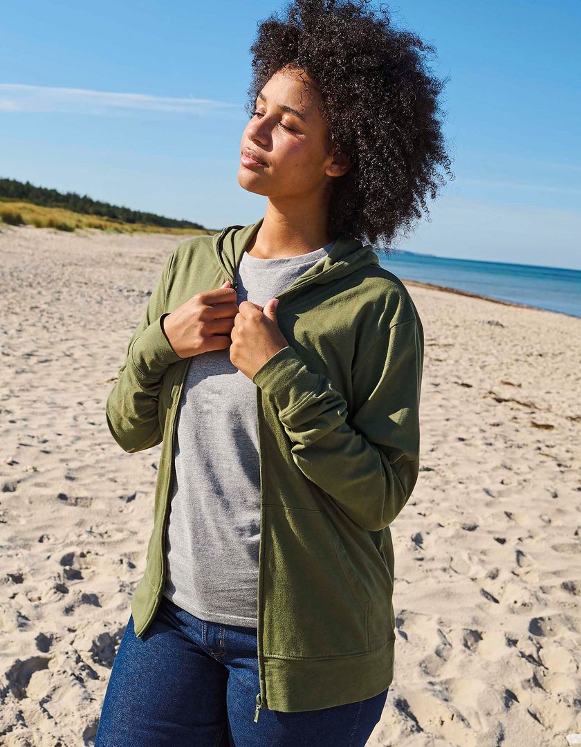 Neutral Unisex Jersey Hoodie With Zip