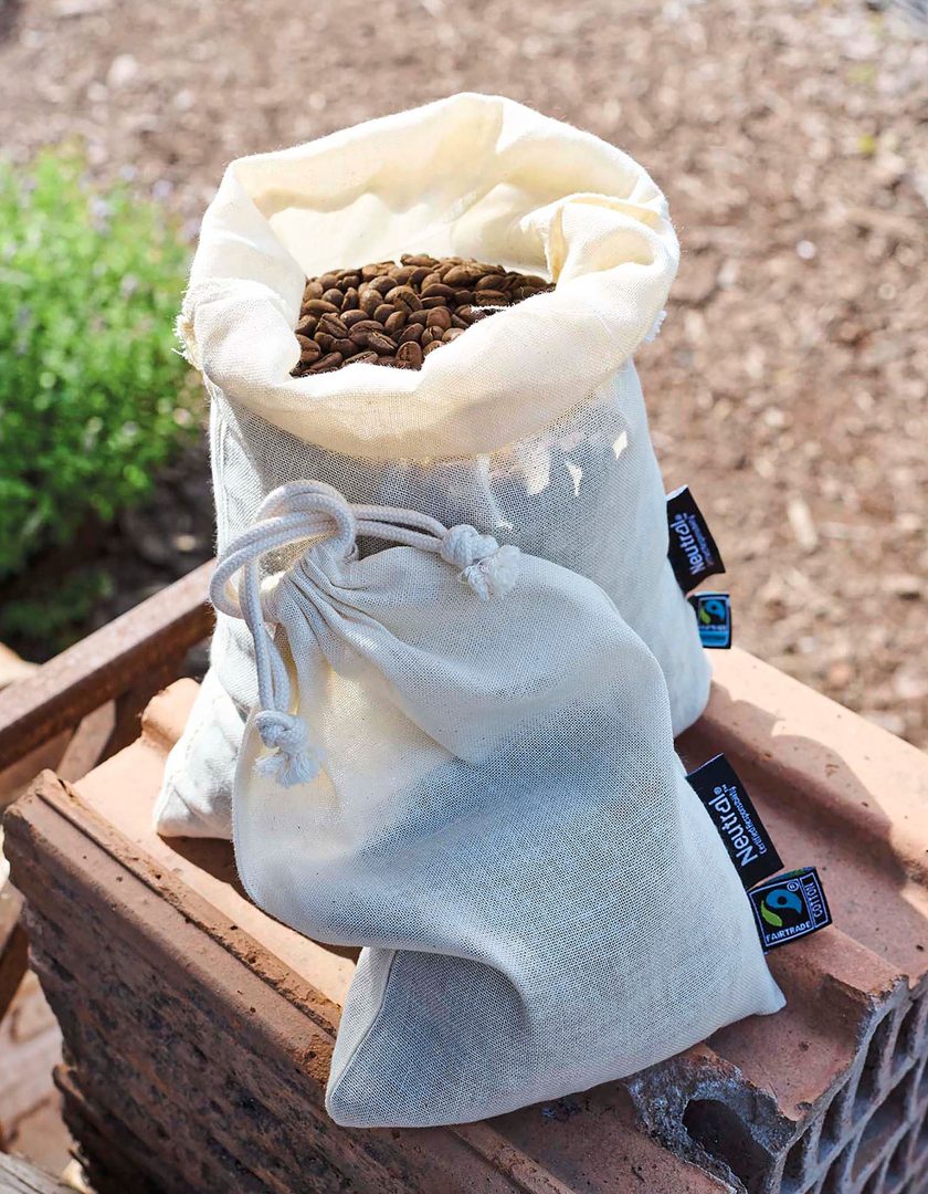 Neutral Cotton Bag With Drawstrings (5 Pieces)