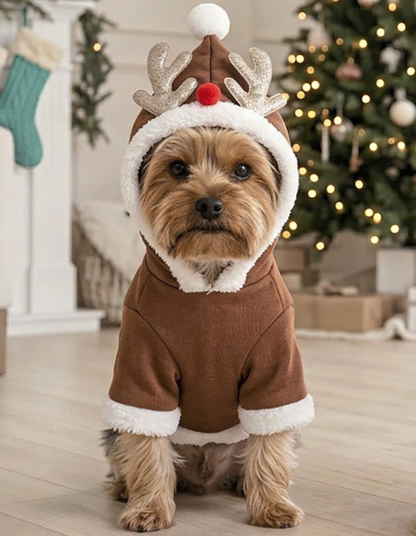 Portman & Pooch Dog Reindeer Hoodie