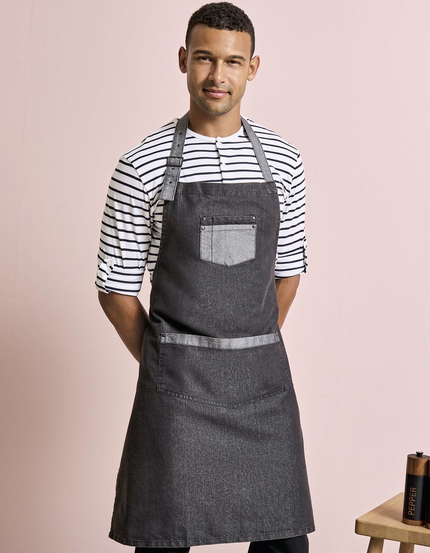 Premier Workwear Domain Contrast Denim Bib Apron
