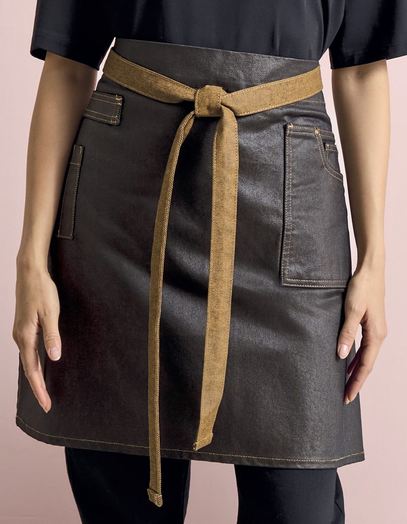 Premier Workwear Division Waxed Look Denim Waist Apron
