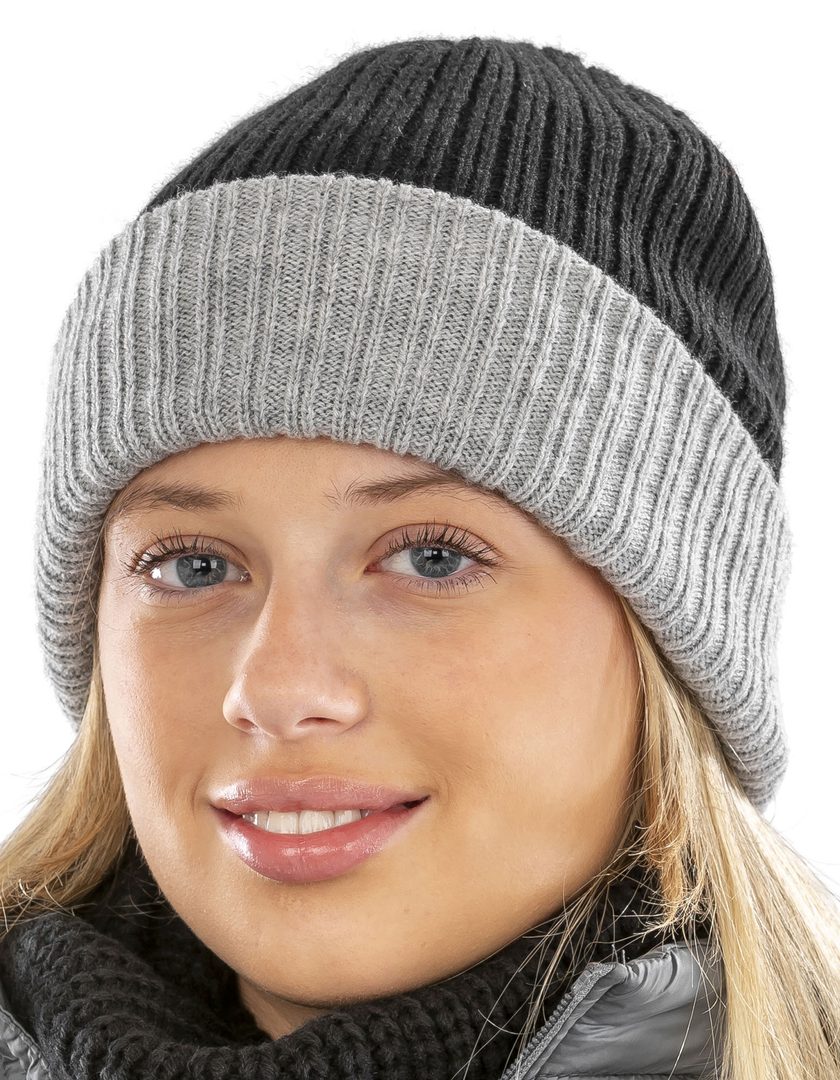 Result Winter Essentials Double Layer Knitted Hat