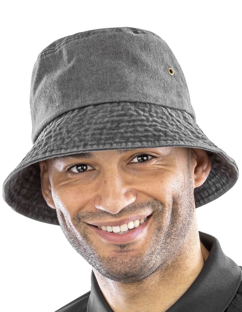 Result Headwear Pure Cotton Vintage Bucket Hat