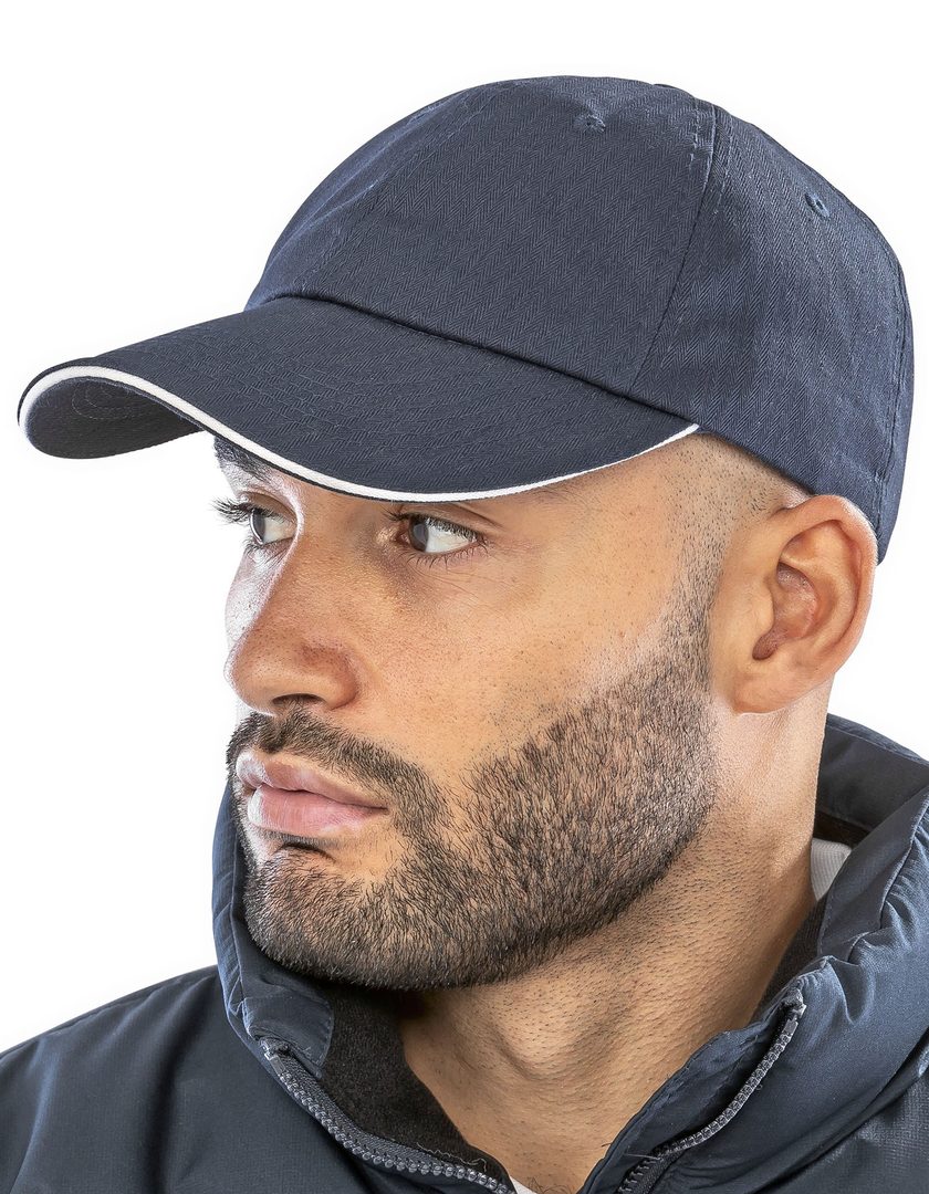 Result Headwear Herringbone Cap With Sandwich Peak
