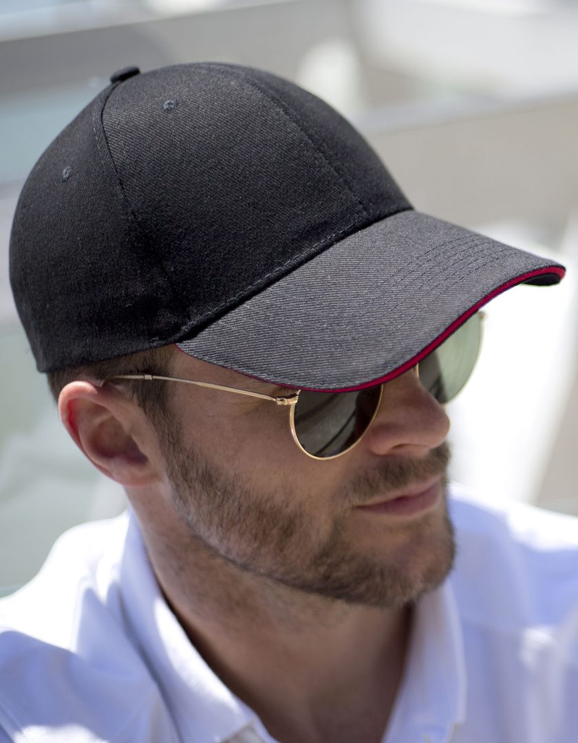 Result Headwear Memphis Brushed Cotton Low Profile Sandwich Peak Cap