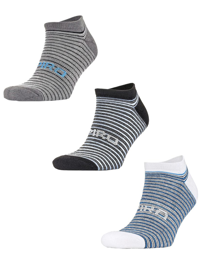 Spiro 3-Pack Mixed Stripe Coolmax Sneaker Socks