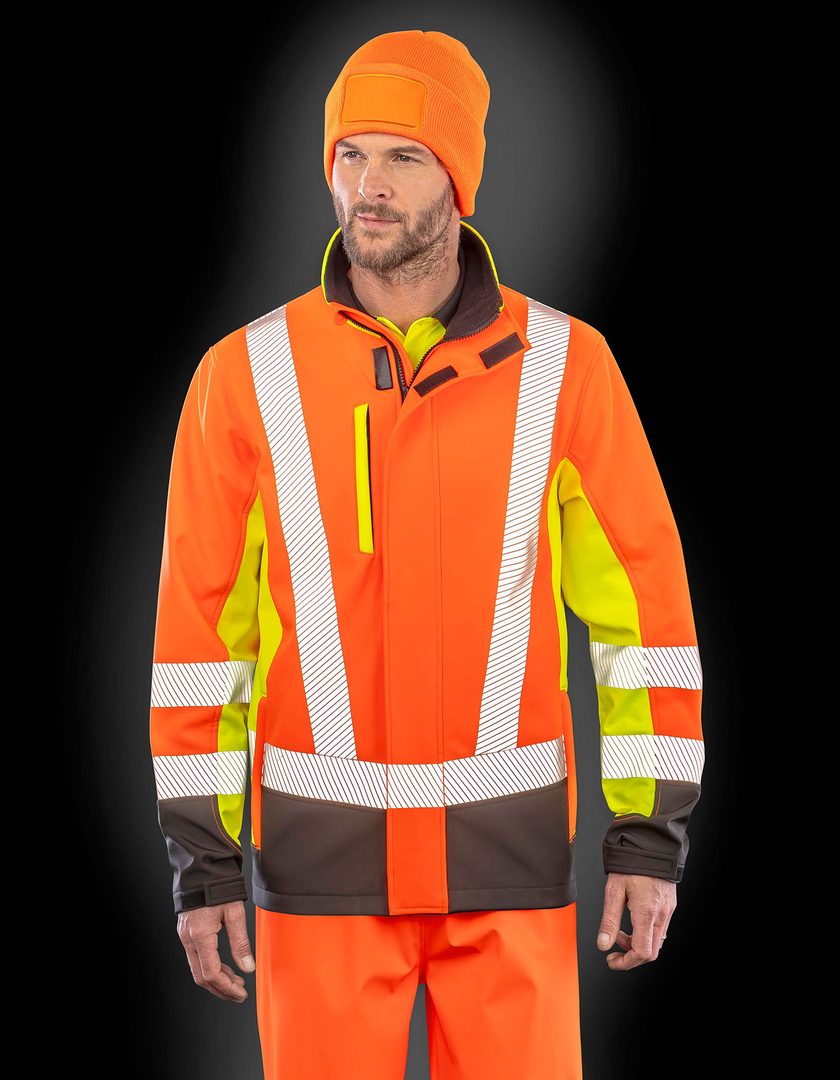 Result Recycled Recycled 3-Layer Printable 3-Tone Safety Softshell Jacket