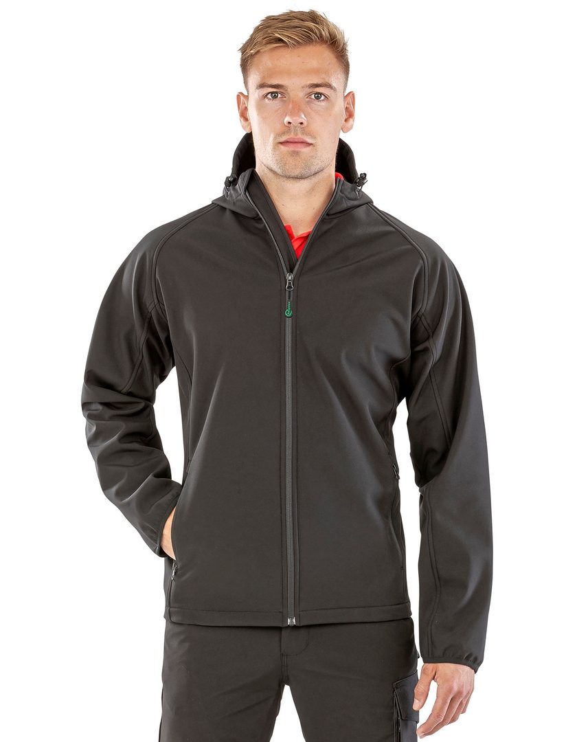 Result Recycled Men´s Recycled 3-Layer Printable Hooded Softshell Jacket