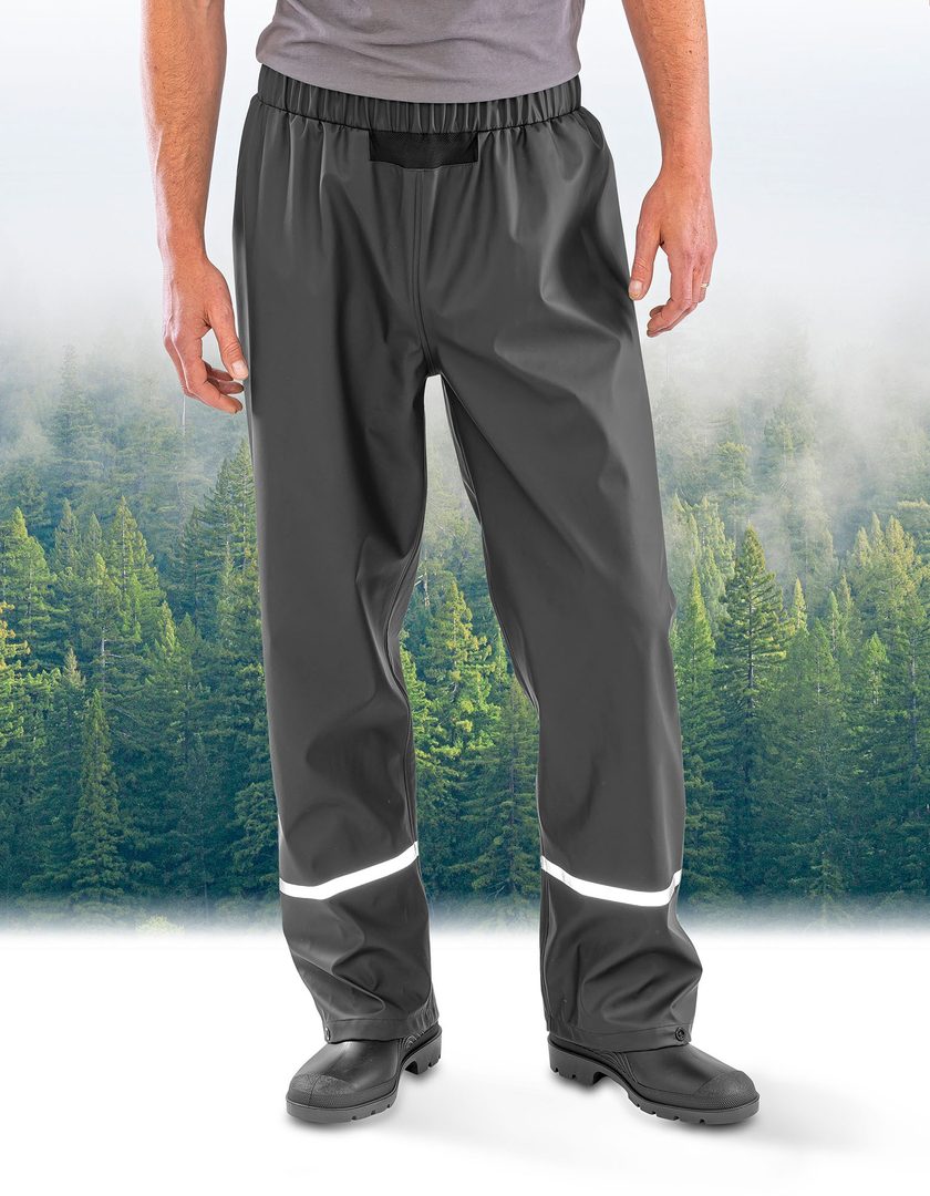 Result Recycled Prism PU Waterproof Trouser with Reflective Bands & Recycled Backing
