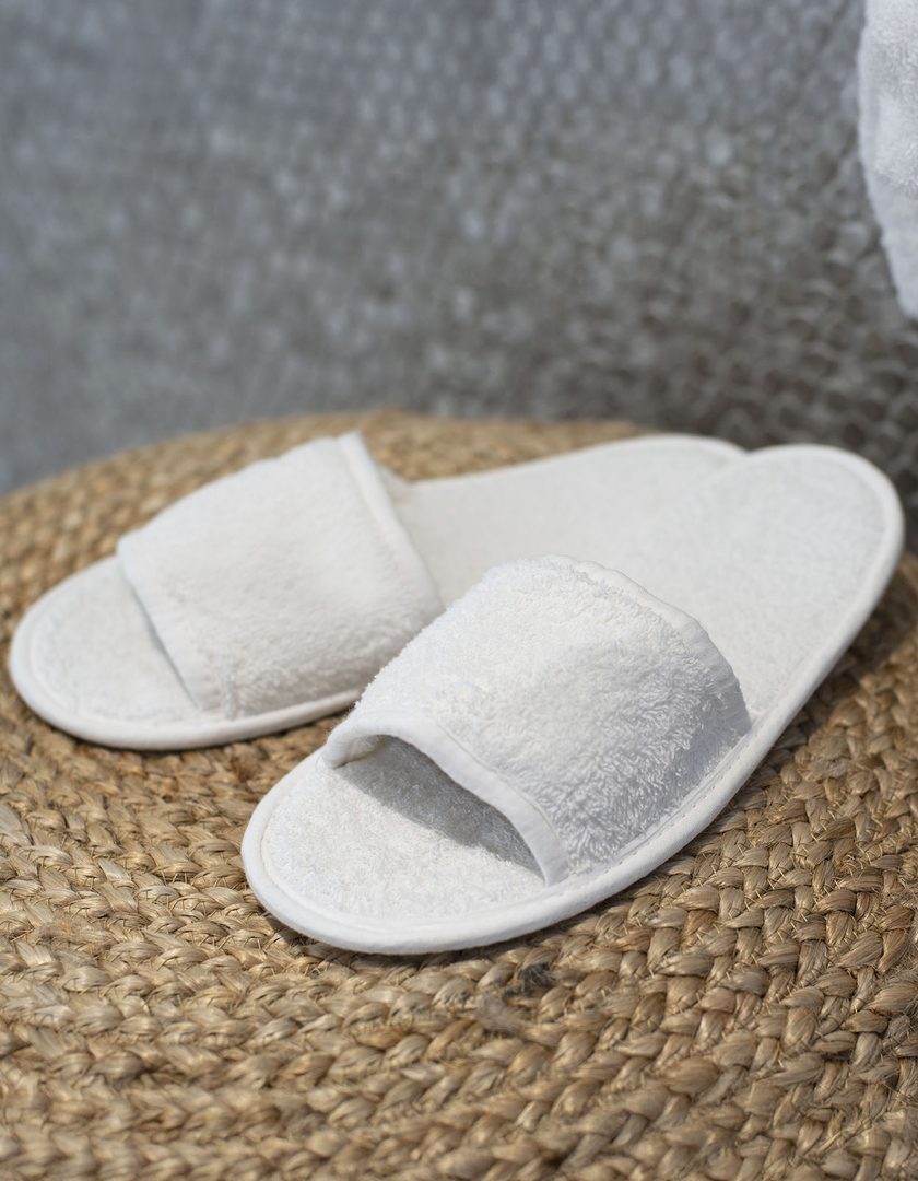 Towel City Classic Terry Slippers - Open Toe