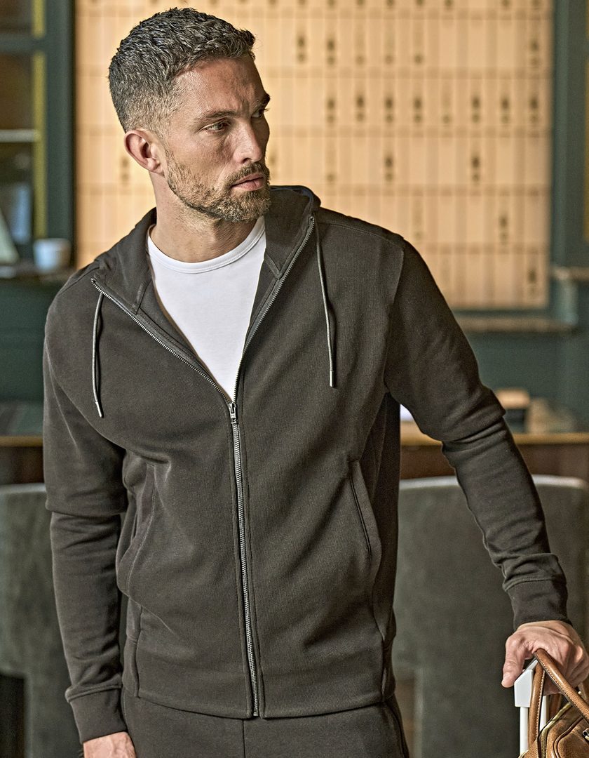 Tee Jays Ribbed Interlock Hooded Full Zip