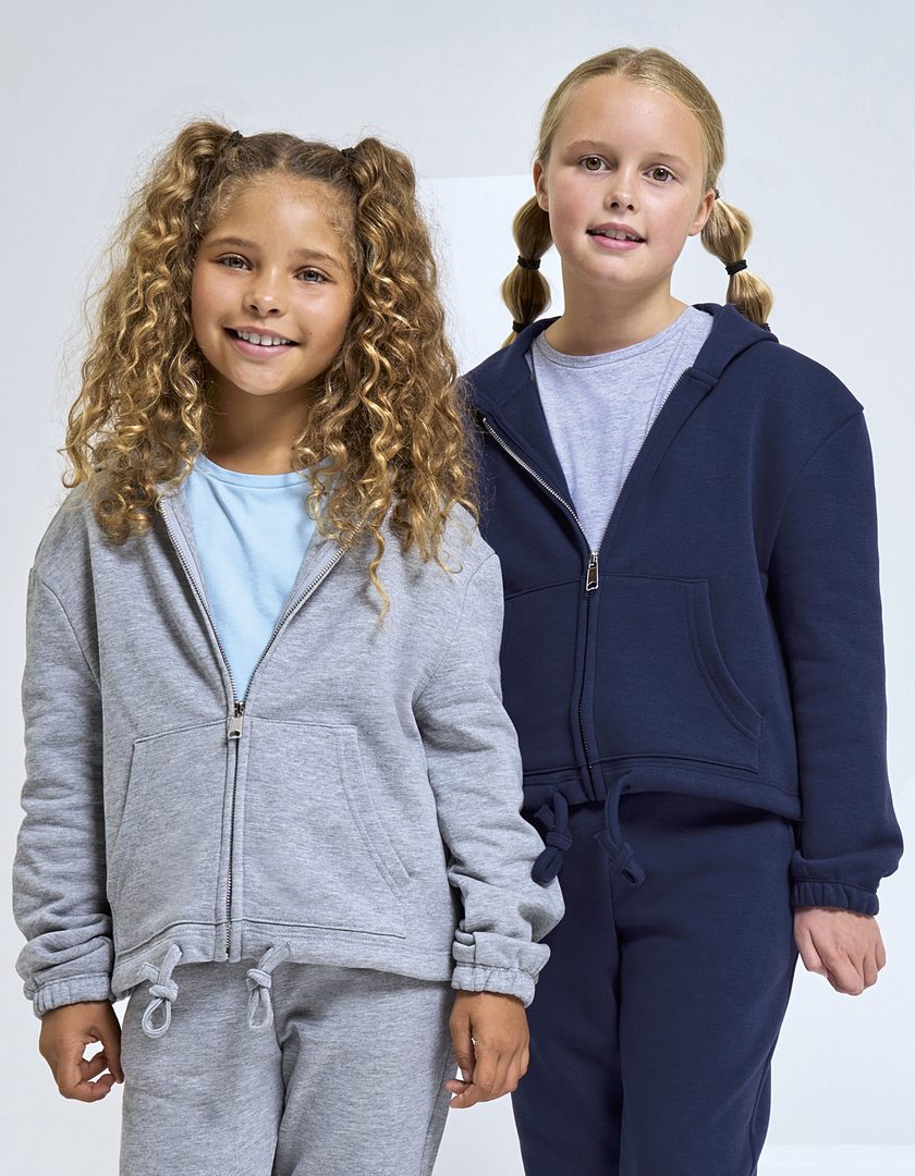 TriDri® Kids Recycled Cropped Oversize Full-Zip Hoodie