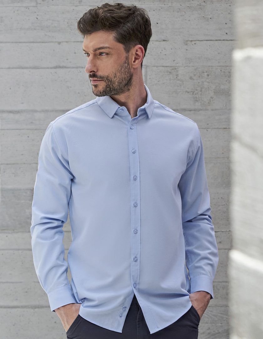 Henbury Men´s Long Sleeved ´Cotton Feel´ Coolplus® Shirt