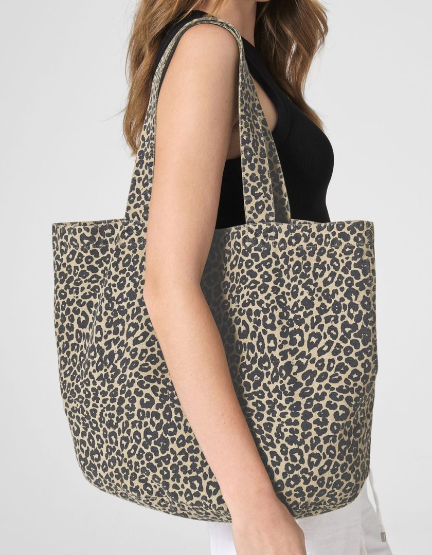 Westford Mill Leopard Print Canvas Shopper