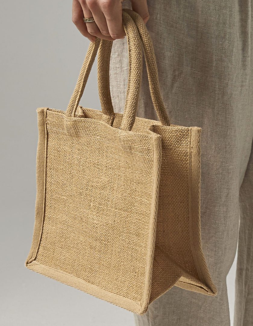 Westford Mill Natural Starched Jute Mini Gift Bag