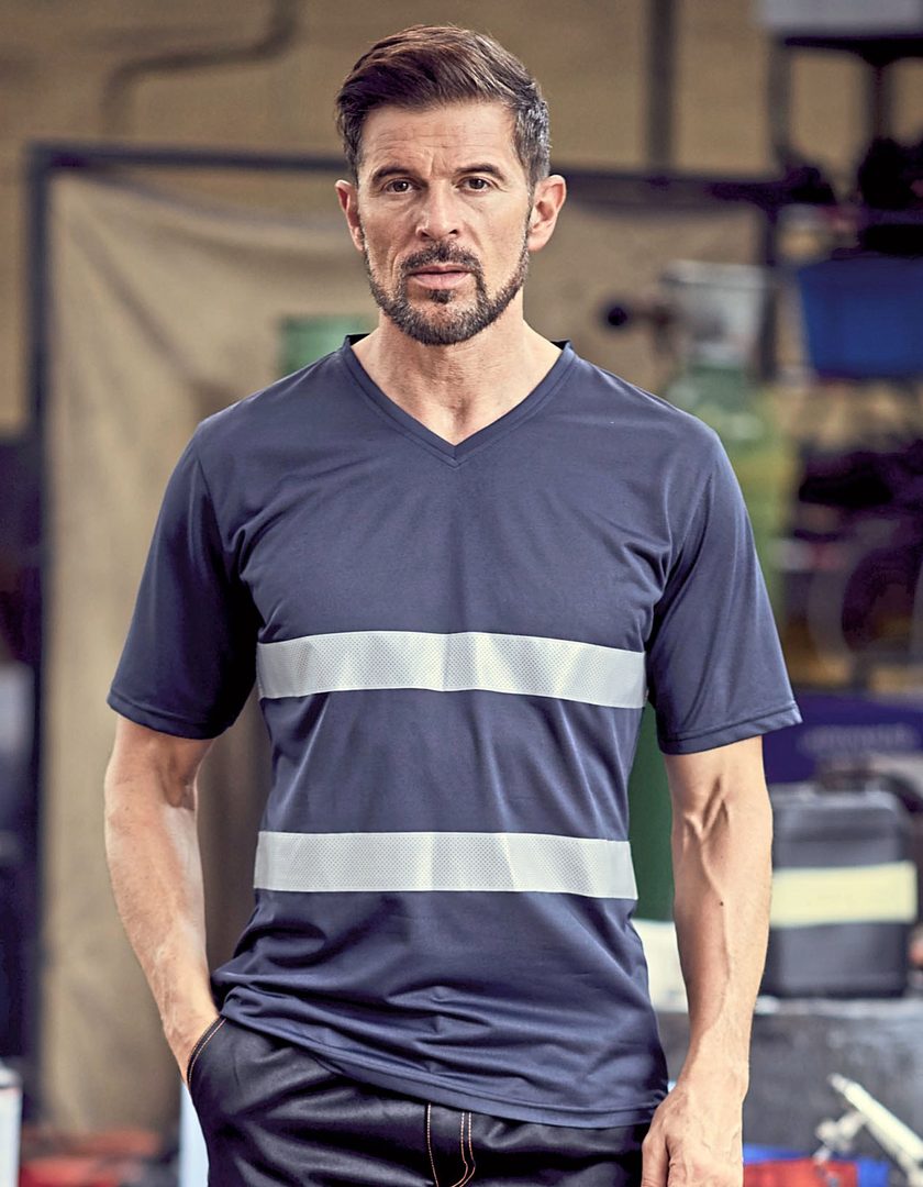 YOKO Hi-Vis Top Cool Super Light V-Neck T-Shirt
